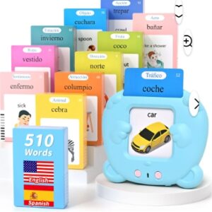 Toddler Toys - Talking Flash Cards with 510 Sight Words in English & Spanish, Montessori Learning Toys for Toddler, Pocket Speech Talking Flash Cards, Autism Sensory Speech Therapy Toys